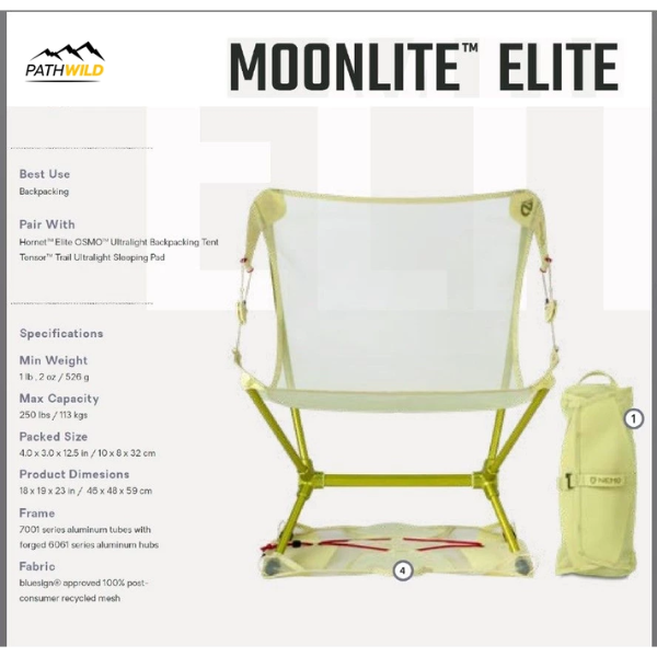 NEMO MOONLITE ELITE RECLINING CAMP CHAIR