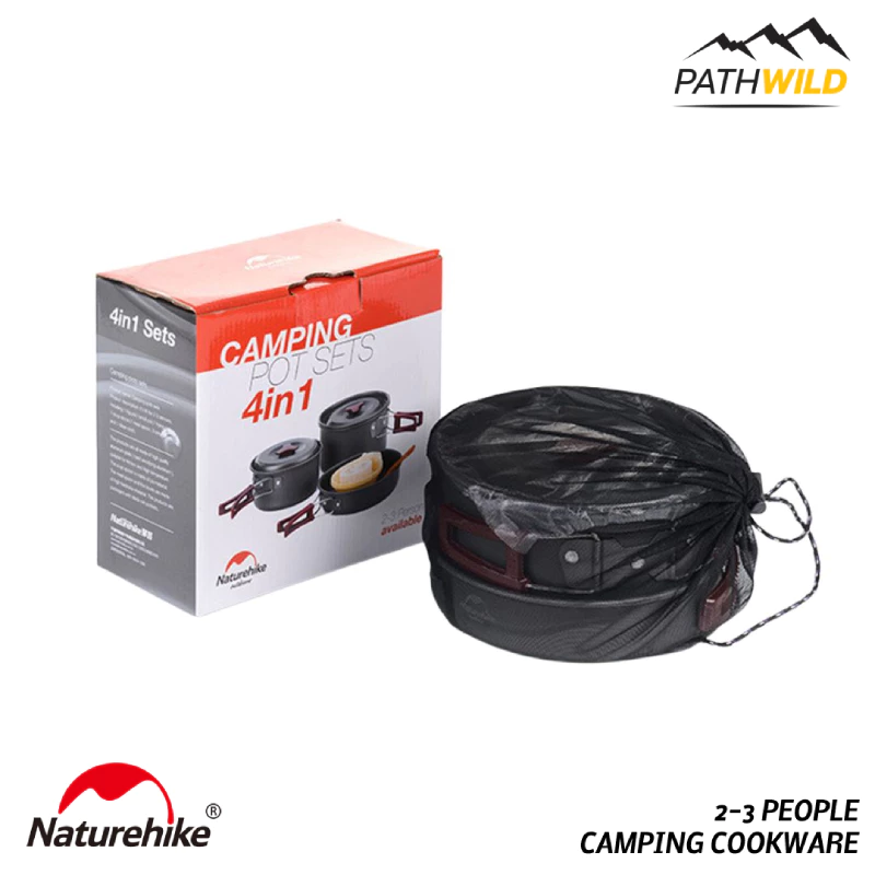 NATUREHIKE NH2-3 PEOPLE CAMPING COOKWARE CARBON