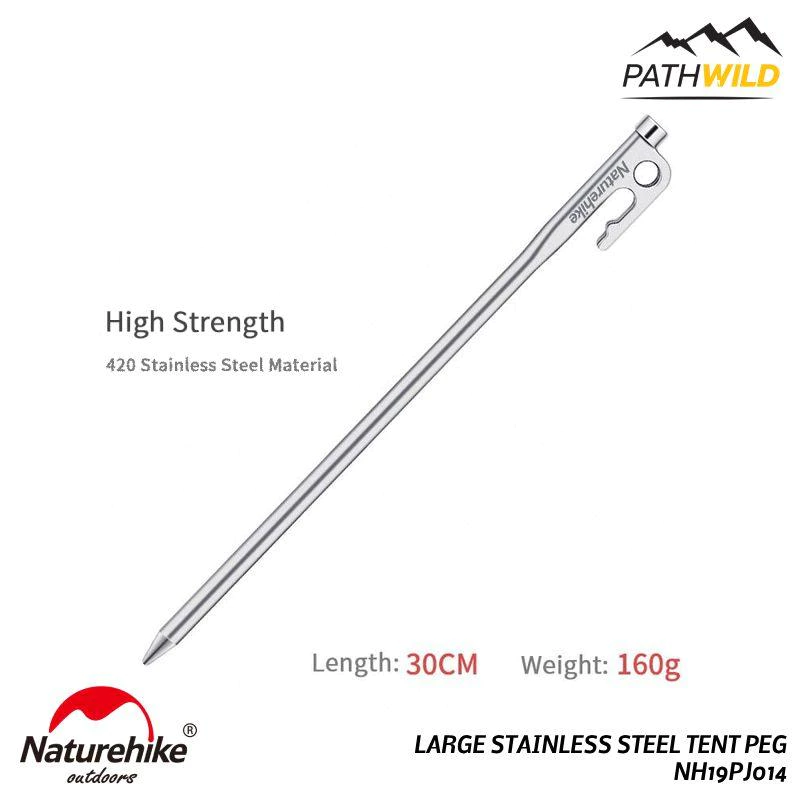 NATUREHIKE LARGE STAINLESS STEEL TENT PEG 30cm