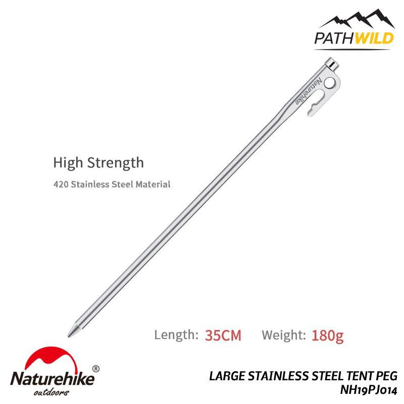 NATUREHIKE LARGE STAINLESS STEEL TENT PEG 35cm