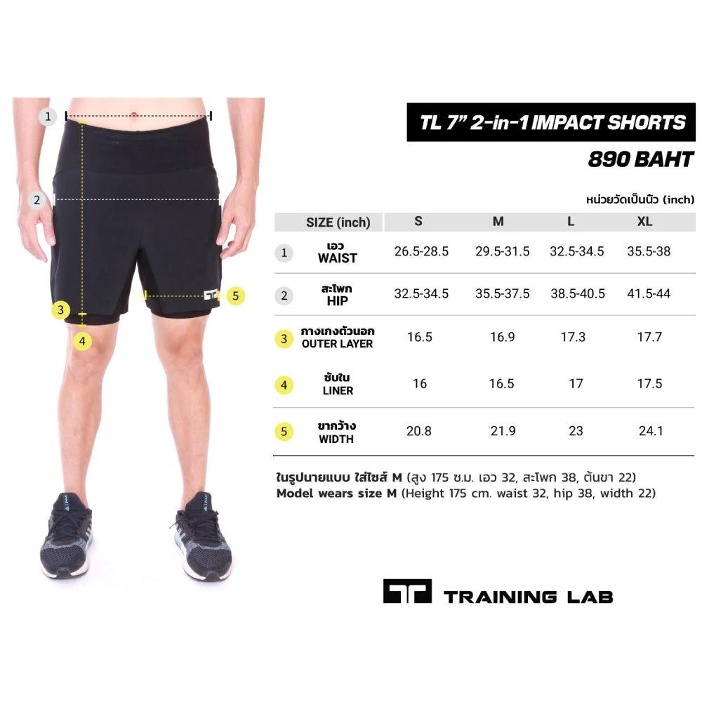 TRAINING LAB TL 7” 2 IN 1 IMPACT SHORTS