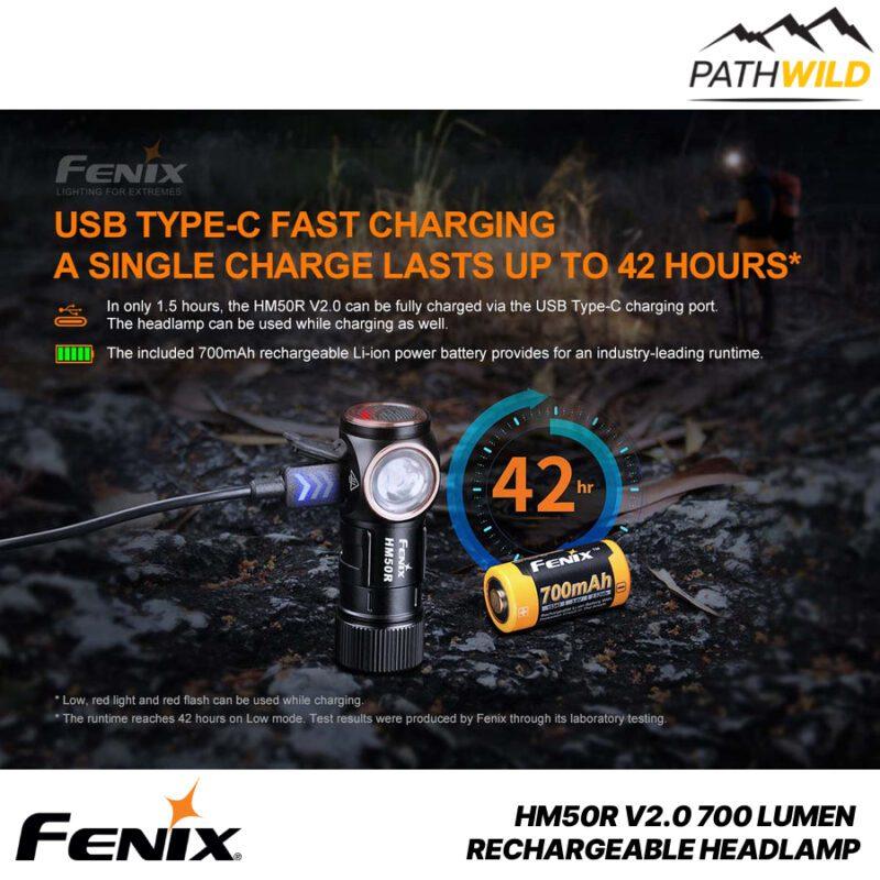 FENIX HM50R V2.0 700 LUMEN RECHARGEABLE HEADLAMP ไฟฉายคาดหัว700ลูเมน ไฟฉายคาดหัวเดินป่า ไฟฉายคาดหัวFENIX ไฟฉายคาดหัวแบบชาร์จ ไฟฉายคาดหัวน้ำหนักเบา