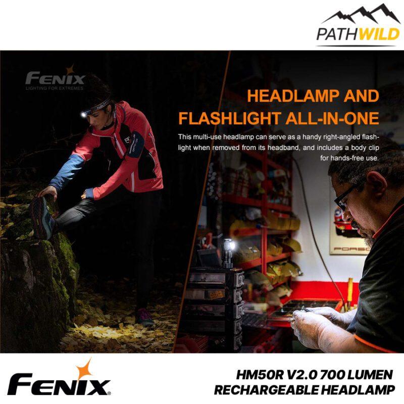 FENIX HM50R V2.0 700 LUMEN RECHARGEABLE HEADLAMP ไฟฉายคาดหัว700ลูเมน ไฟฉายคาดหัวเดินป่า ไฟฉายคาดหัวFENIX ไฟฉายคาดหัวแบบชาร์จ ไฟฉายคาดหัวน้ำหนักเบา