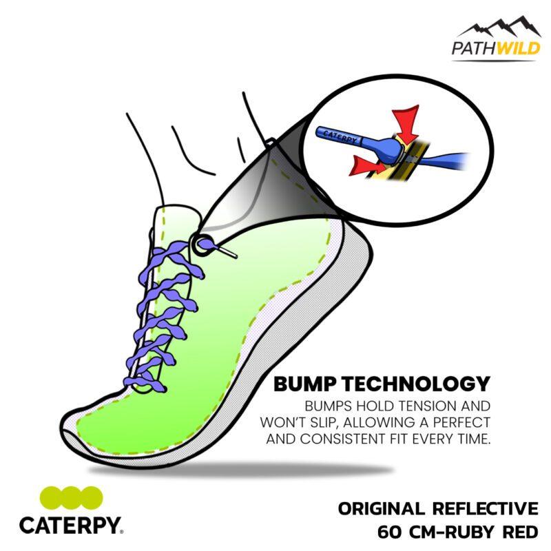 Caterpy original reflective 60cm เชือกผูกรองเท้าแบบไม่ต้องผูก เชือกผูกรองเท้าวิ่ง เชือกผูกรองเท้าสะท้อนแสง ร้านPATHWILD PATHWILD